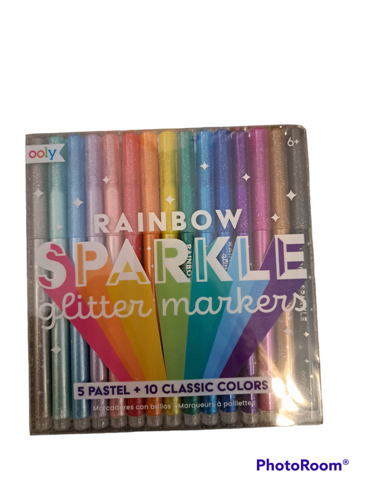 Rainbow Sparkle Glitter Markers