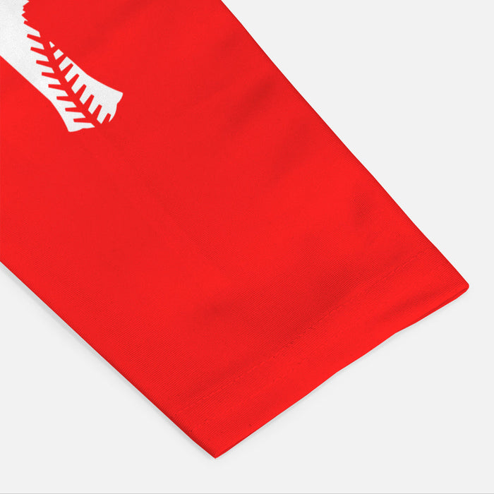 Red Baseball Cross Kids Arm Sleeve