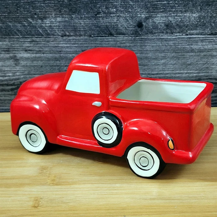Red Pick Up Truck Planter Succulent Plant Pot Holder Succulent Ceramic Blue Sky
