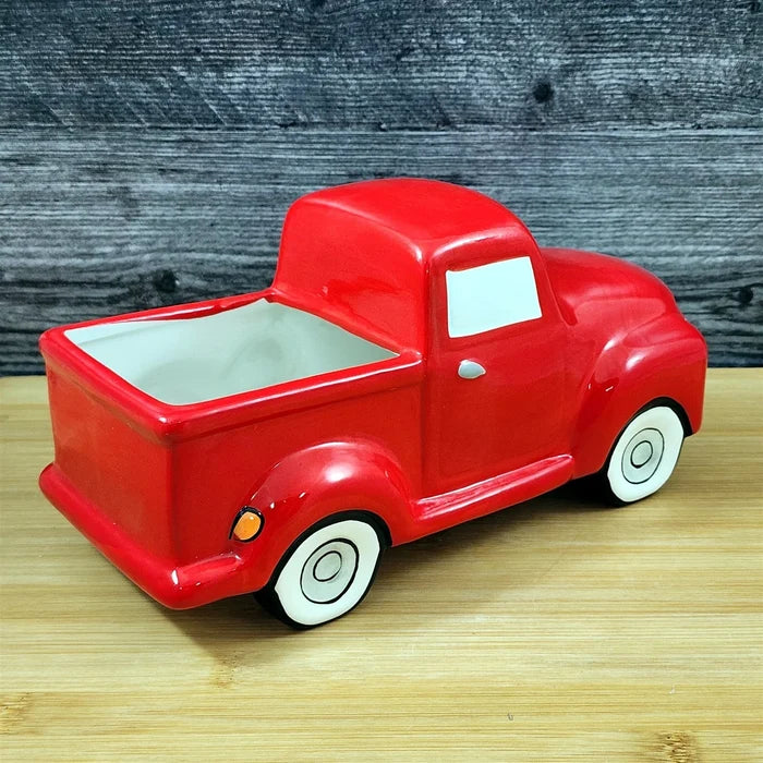 Red Pick Up Truck Planter Succulent Plant Pot Holder Succulent Ceramic Blue Sky
