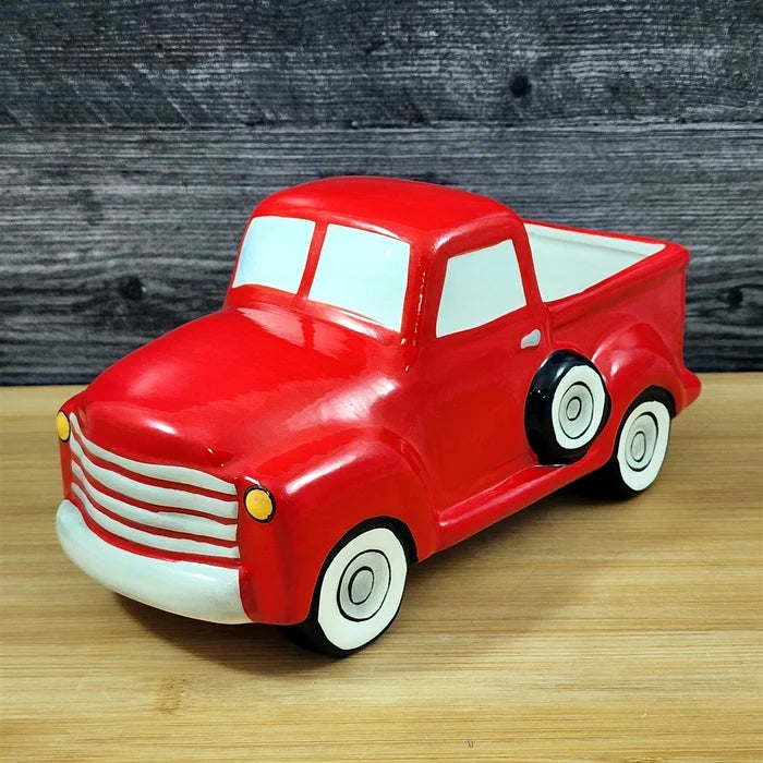 Red Pick Up Truck Planter Succulent Plant Pot Holder Succulent Ceramic Blue Sky
