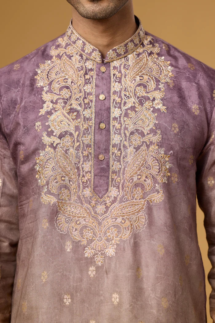 Metallic Cuff Kurta Set for Men – Celebration Wear | Mahavir NX