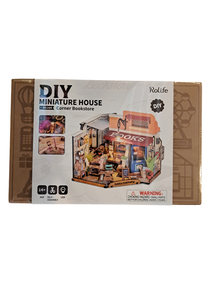Rolife Miniature House Corner Bookstore