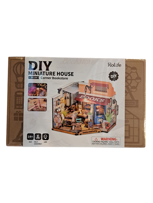 Rolife Miniature House Corner Bookstore