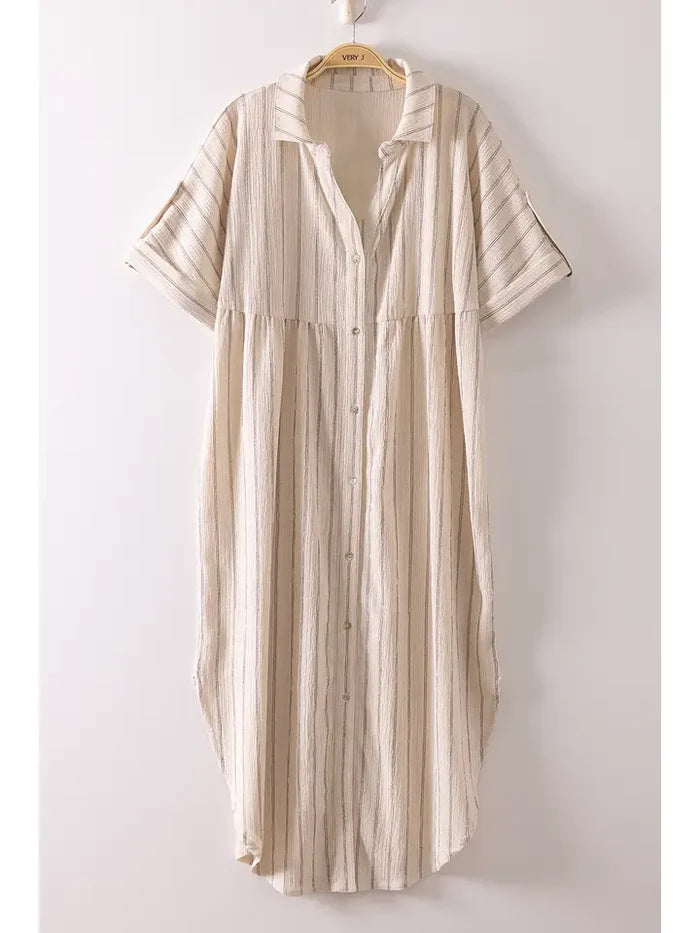 Sabina Striped Shirt Dress