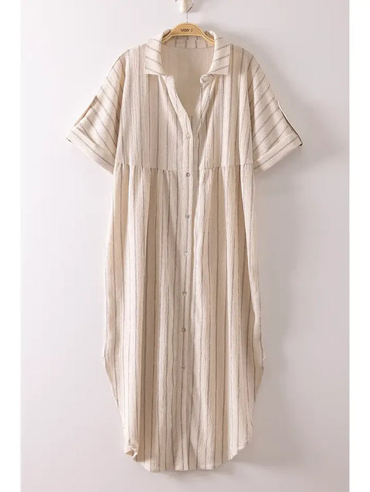Sabina Striped Shirt Dress