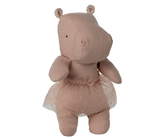 Safari friends, Hippo w. skirt, Small - Soft rose