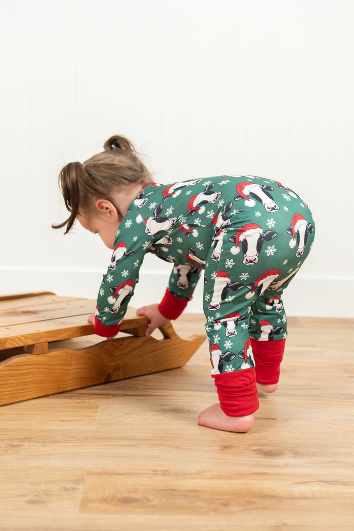 Santa Cows Christmas Bamboo Baby Zippy