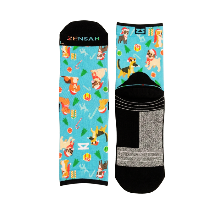 Santa Dogs Socks (Mini Crew)