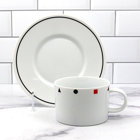Sasaki Elements Saucer and Cup Metroplis Black Tea Fine China Japan Coffee Mug