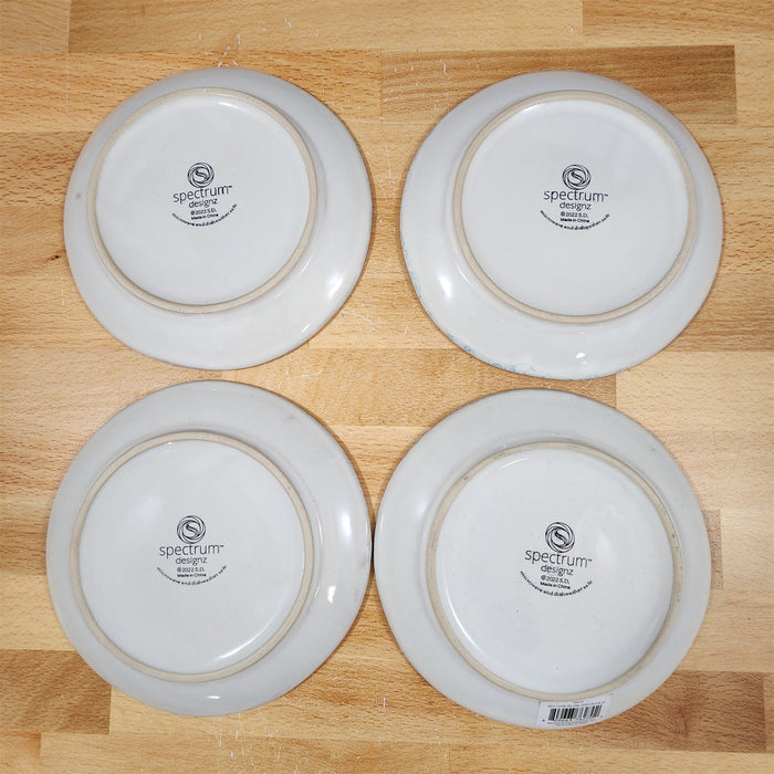 Sea Cove Set of 4 Appetizer 6" Plates Embossed Nautical Ocean Appy by Blue Sky