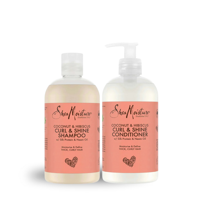 SheaMoisture Coconut & Hibiscus Curl & Shine Shampoo & Conditioner  - 2pc