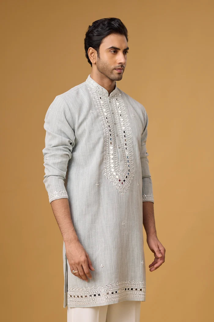 Buy Embroidered Border Kurta Set for Men Online India | Mahavir NX
