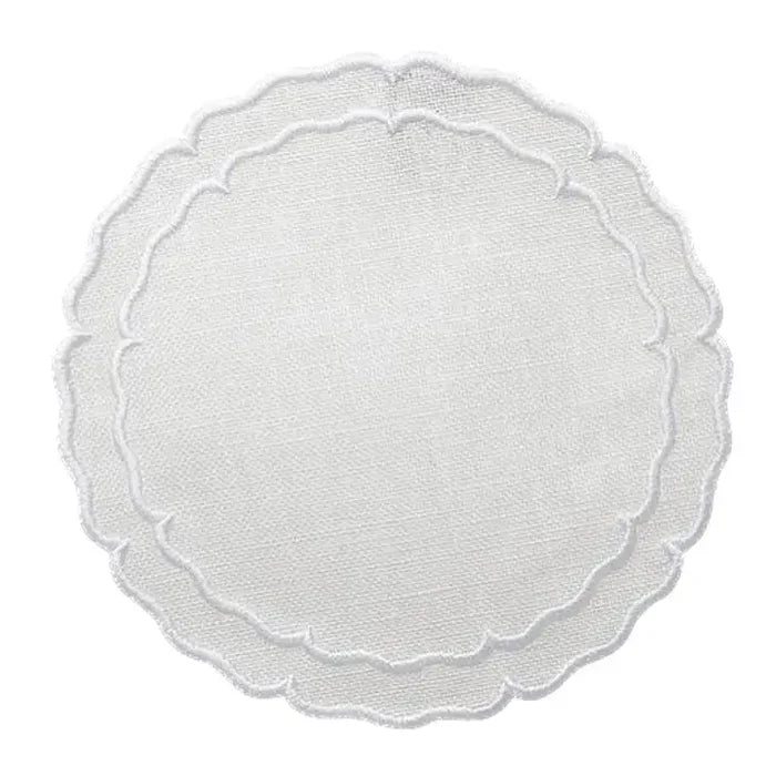Skyro Linho Scalloped Round Coaster Set