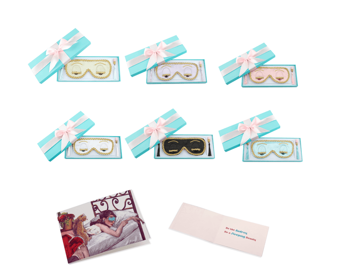 Sleepy Valentine - the Breakfast at Tiffany’s Inspired Sleep Accessories Gift Box Set with Audrey Greeting Card - Utopiat