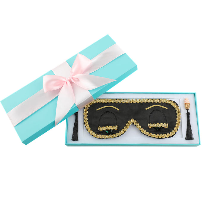 Sleepy Valentine - the Breakfast at Tiffany’s Inspired Sleep Accessories Gift Box Set with Audrey Greeting Card - Utopiat