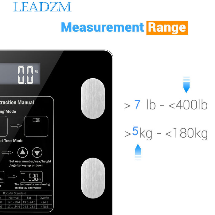 Smart Bathroom Scale – LCD BMI & Weight Tracker (400lbs)