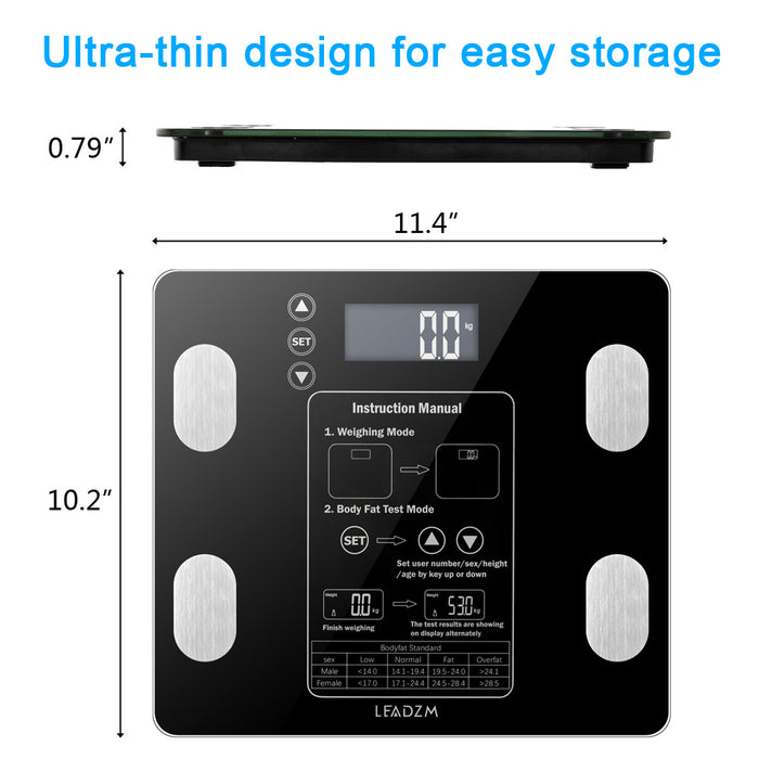 Smart Digital Bathroom Scale – LCD BMI Weight Tracker