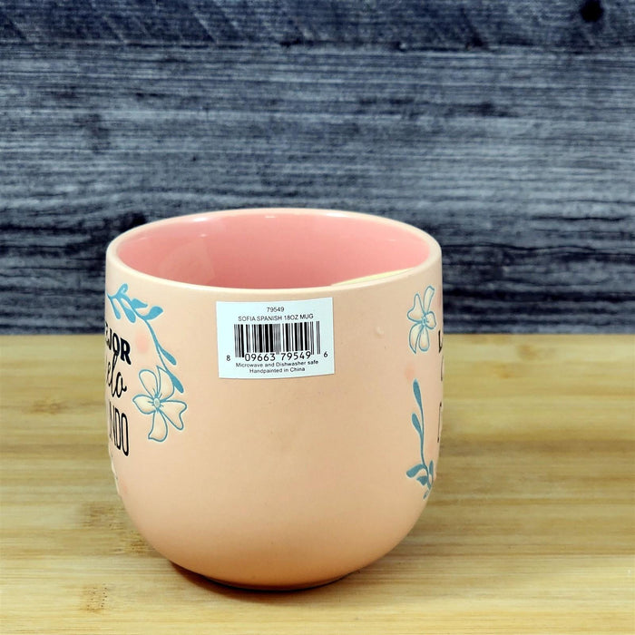 Spanish Coffee Mug La Mejor Abuelo Del Mundo "Best Grandpa" Cup Blue Sky Ceramic