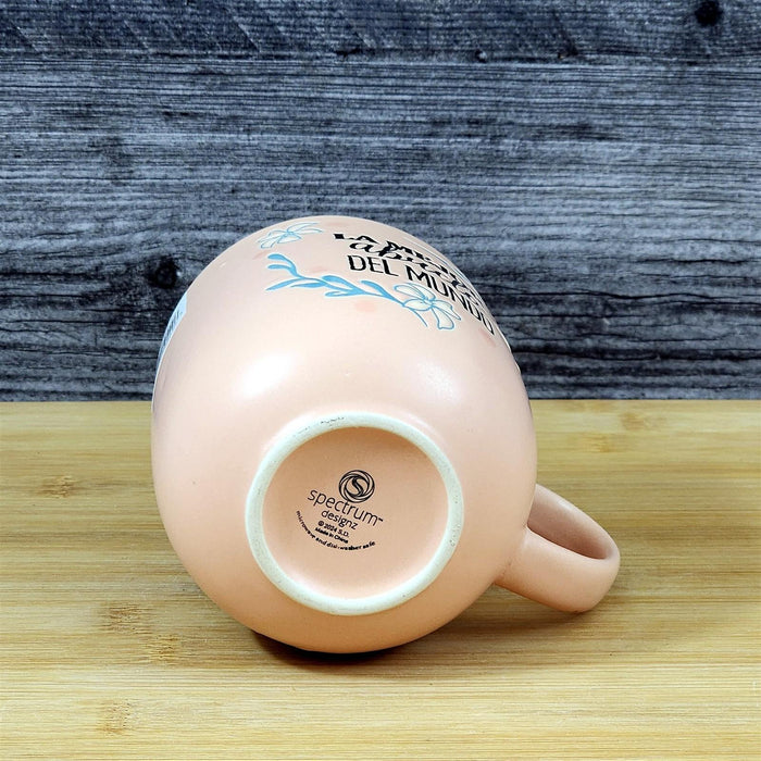 Spanish Coffee Mug La Mejor Abuelo Del Mundo "Best Grandpa" Cup Blue Sky Ceramic