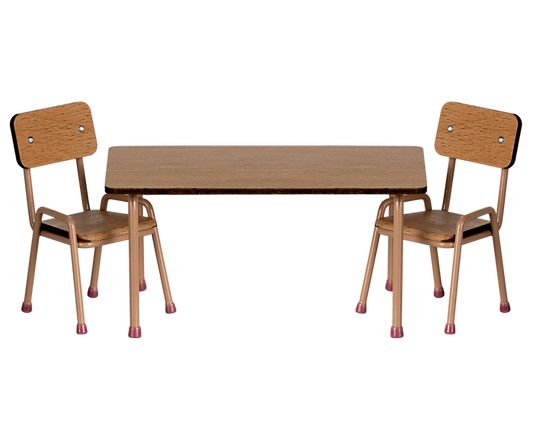Table and chair set, Mouse - Dark powder