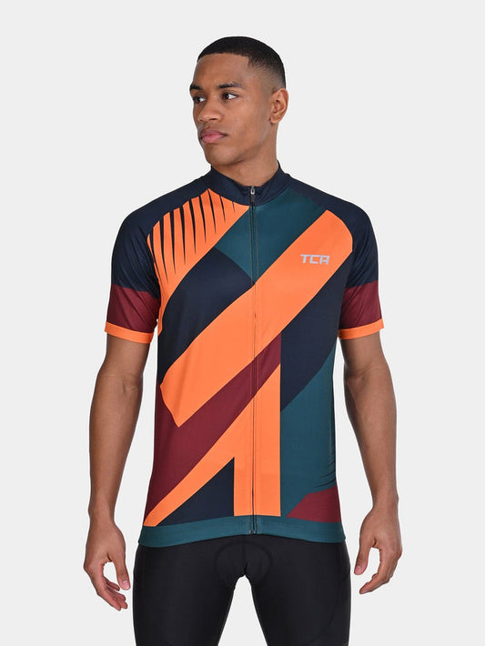TCA Men's All-Day Cycling Jersey _ Lightweight Short Sleeve Bike Shirt - Athletic Fit Bicycle Shirt with 3 Cycling Back Pockets