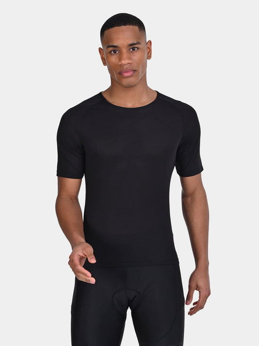 TCA Men's Short Sleeve Cycling Base Layer Shirt - MenÍs Summer Cycling Mesh Top - Lightweight Breathable Base Layer Biking Shirt for Jersey Jacket - Windproof Quickdry Athletic Fit