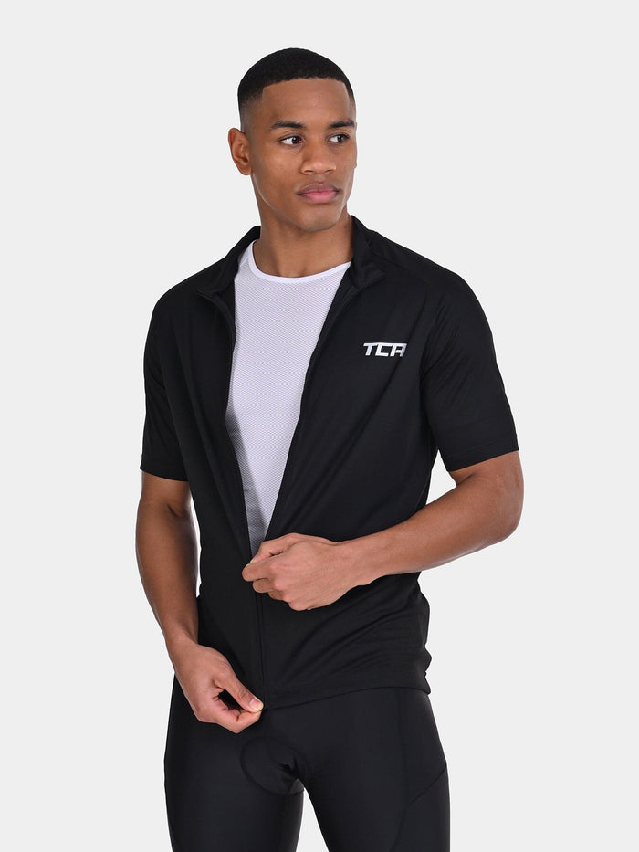 TCA Men's Short Sleeve Cycling Base Layer Shirt - MenÍs Summer Cycling Mesh Top - Lightweight Breathable Base Layer Biking Shirt for Jersey Jacket - Windproof Quickdry Athletic Fit