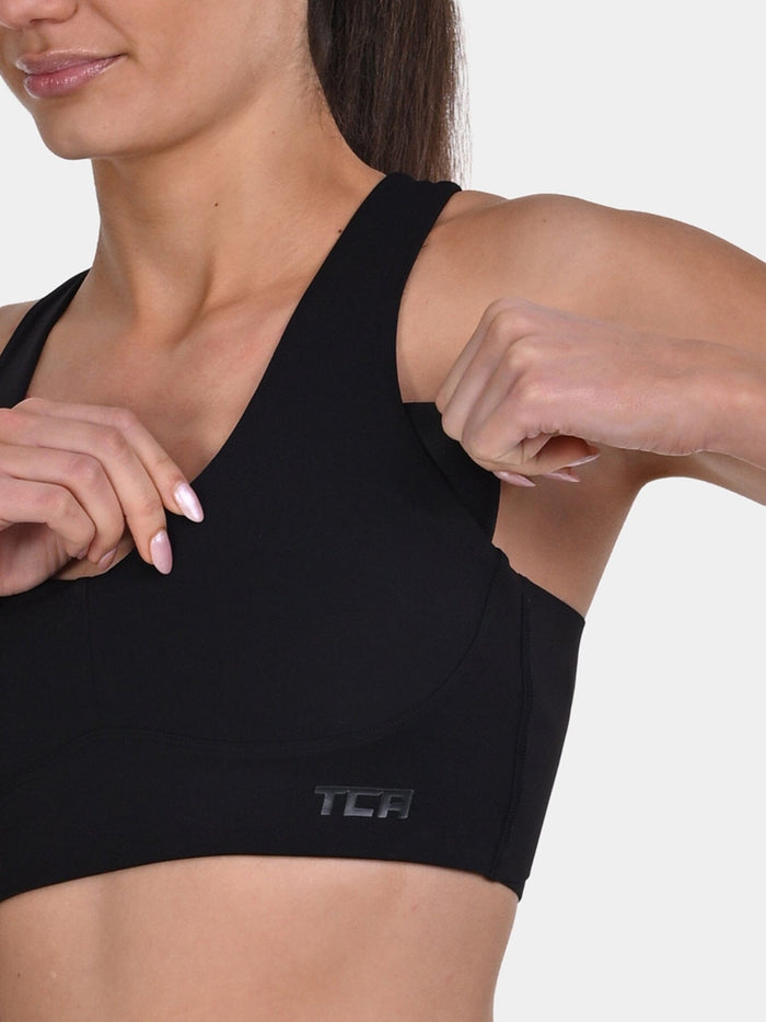 TCA Racerback Sports Bra for Women _ Seamless Wireless Bra with Removable Pads for Yoga, Pilates & Low-Impact Training