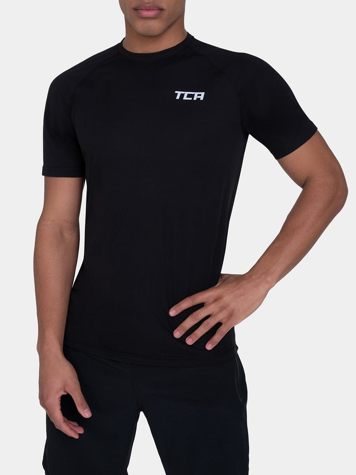 TCA Superlight MenÍs Dry Fit Gym Shirts _ Lightweight Breathable Workout T-Shirts for Running, Training, Fitness & Sports
