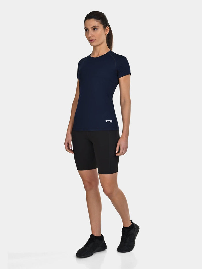 TCA Women's Lightweight Short Sleeve Shirt _ Breathable Athletic Running T-Shirt for Yoga, Running, Gym, Training, and Fitness