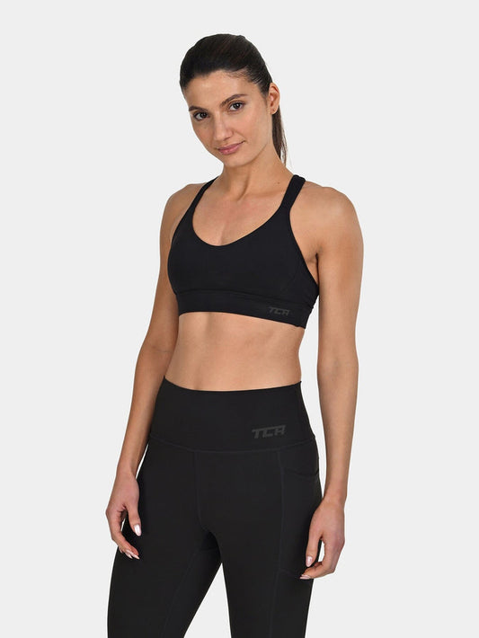 TCA Women's Medium Impact Sports Bra _ Adjustable Support, Removable Pads, Seamless Comfort