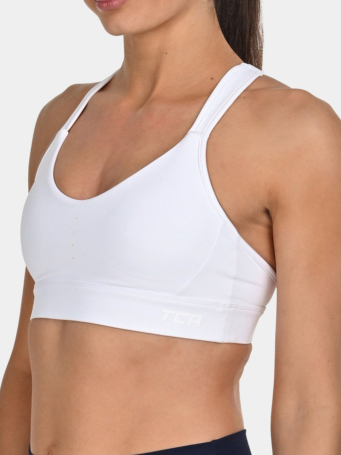 TCA Women's Medium Impact Sports Bra _ Adjustable Support, Removable Pads, Seamless Comfort