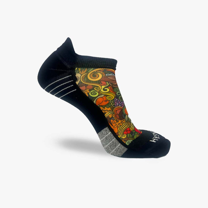 Thanksgiving Doodle Running Socks (No Show)