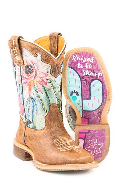 Tin Haul Youth Square Toe Cactilicious Boot