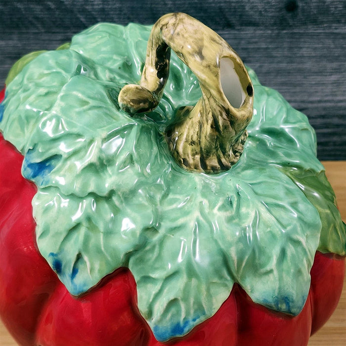 Tomato House Candle Holder Tealight Whimsical Ceramic Red Blue Sky Goldminc