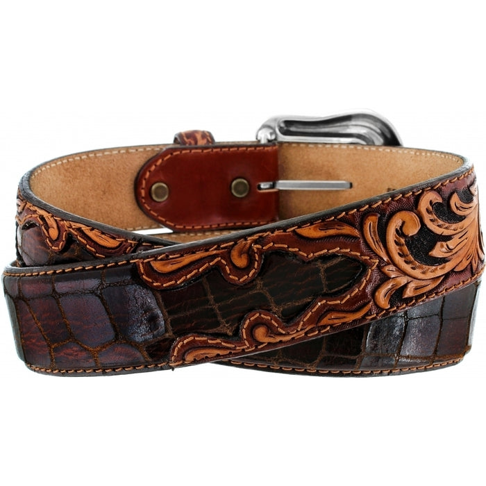 Tony Lama Men's Pinto Classic Brown Leather Belt