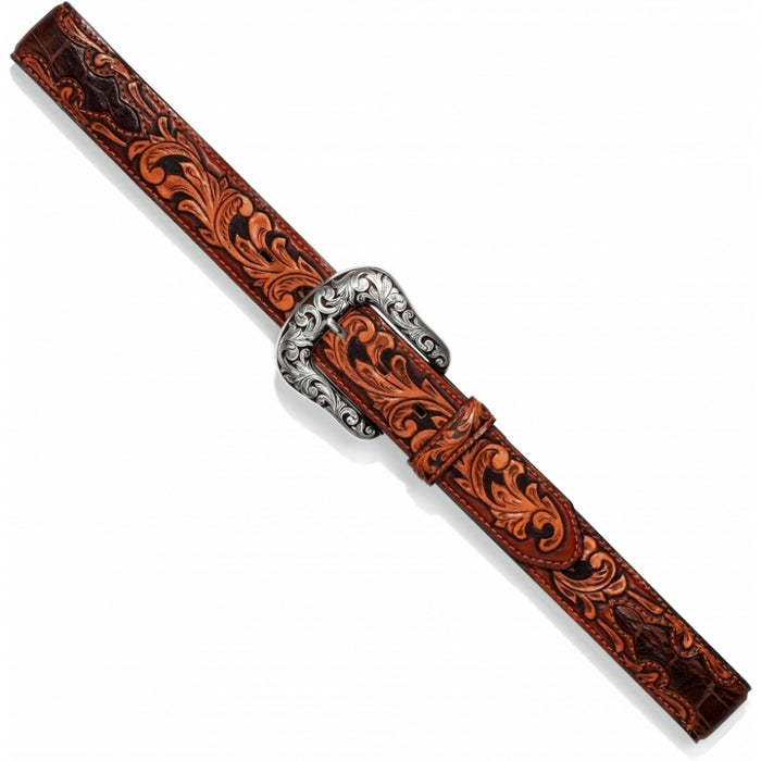 Tony Lama Men's Pinto Classic Brown Leather Belt