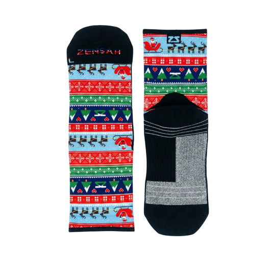 Ugly Santa Sweater Socks (Mini-Crew)