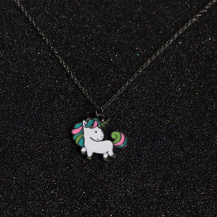 Timlee N056 Free shipping Cartoon Cute Rainbow Horse Unicorn Design Metal  Necklaces Fashion Jewelry  Wholesale