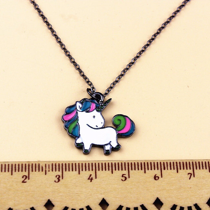 Timlee N056 Free shipping Cartoon Cute Rainbow Horse Unicorn Design Metal  Necklaces Fashion Jewelry  Wholesale