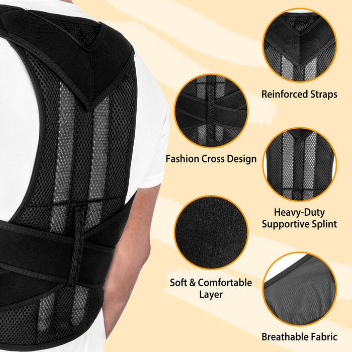 Unisex Posture Corrector Brace – Upper Back & Shoulder Support