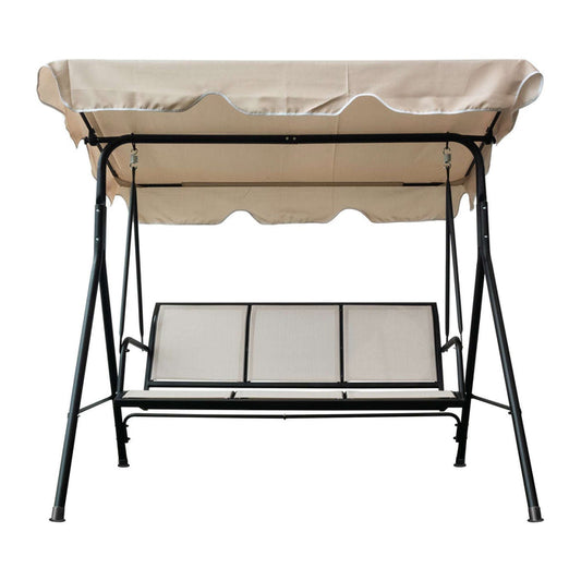 3 seater garden swing chair with canopy UK
Outdoor swing chair for patio and balcony
Upland steel frame swing seat with armrests
Adjustable canopy garden swing chair UK