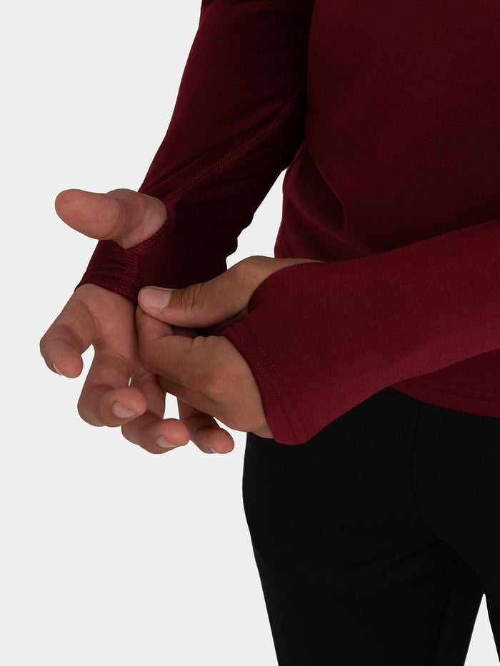 Warm-Up Long Sleeve Funnel Neck Top For Boys With Thumbholes & Reflective Strips