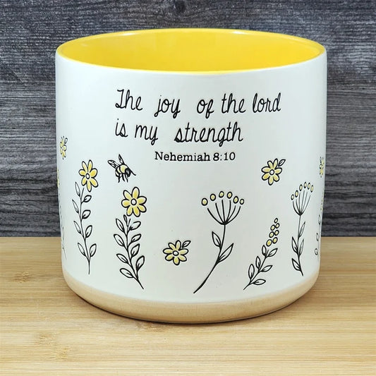 Wildflower Religious Saying Planter Utensil Holder Plant Ceramic Blue Sky 6.5in
