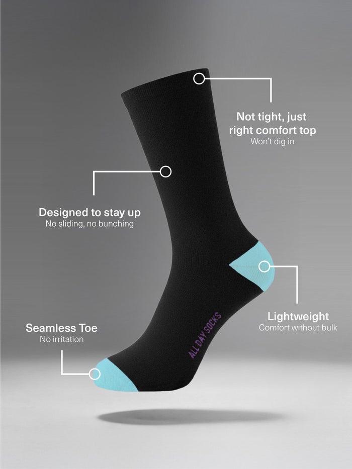 Women's All Day Premium Fine Crew Socks 2 Pack