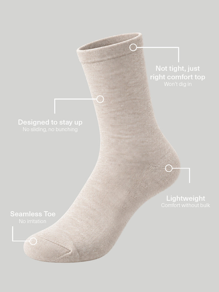Women's All Day Premium Fine Crew Socks 2 Pack