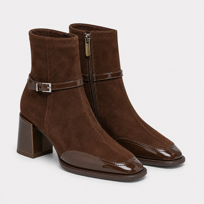 Women's Comfortable Leather Looking Ankle Boots for Work and Casual Wear 0