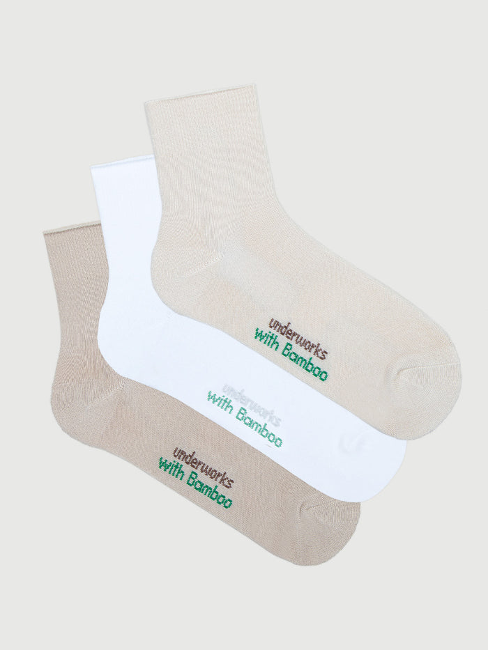Women’s Bamboo Ankle Boot Sock 3 Pack