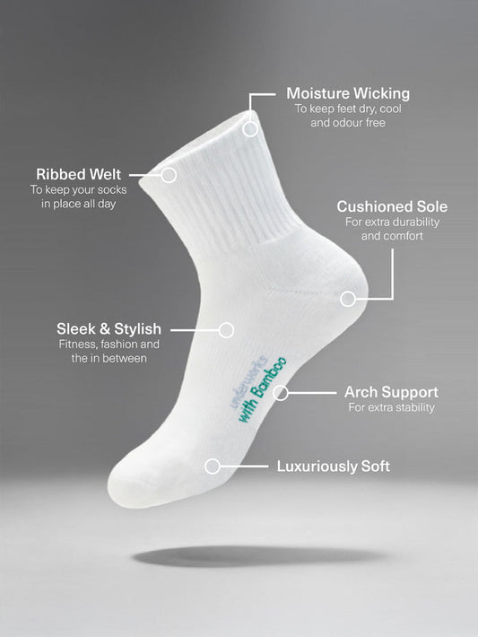 Women's Bamboo Sport Quarter Crew 3 Pack